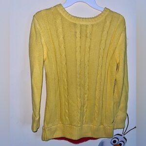 Sz 7 nautica kids girls yellow Cotton cable knit pullover sweater